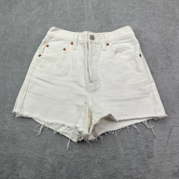 Levi's Pants - Levi's Shorts Women's 24 White Denim Distressed High Rise